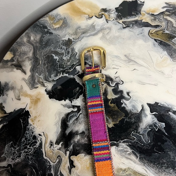 Vintage multicolor tapestry belt - Picture 8 of 11